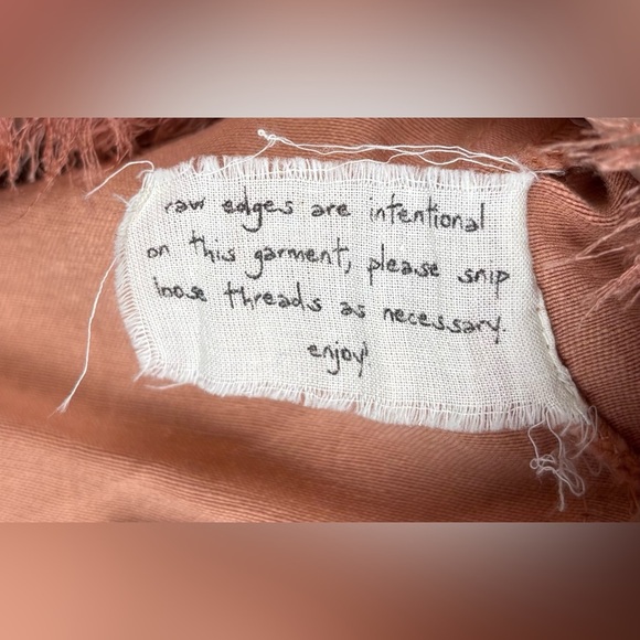 Free People One Tuxedo Faux Wrap Asymmetric Blue Raw Hem 4 Rose Pink 1155 - Picture 6 of 7